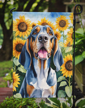 Load image into Gallery viewer, American English Coonhound in Sunflowers Garden Flag – Bright Dog-Themed Yard Decor