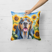 Load image into Gallery viewer, American English Coonhound in Sunflowers Throw Pillow