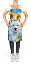 Load image into Gallery viewer, American Eskimo in Sunflowers Apron – Artist-Designed Kitchen, BBQ &amp; Craft Apron