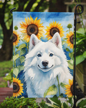 Load image into Gallery viewer, American Eskimo in Sunflowers Garden Flag – Bright Dog-Themed Yard Decor