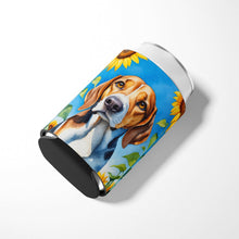 Load image into Gallery viewer, American Foxhound in Sunflowers Can or Bottle Hugger