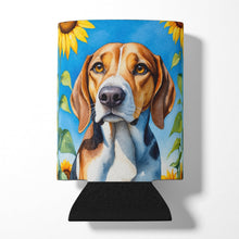 Load image into Gallery viewer, American Foxhound in Sunflowers Can or Bottle Hugger