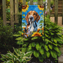Load image into Gallery viewer, American Foxhound in Sunflowers Garden Flag – Bright Dog-Themed Yard Decor