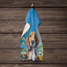 Load image into Gallery viewer, American Foxhound in Sunflowers Kitchen Towel