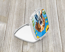 Load image into Gallery viewer, American Foxhound in Sunflowers Compact Mirror – Stylish Purse Mirror with Artistic Covers