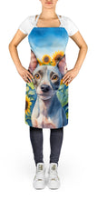 Load image into Gallery viewer, American Hairless Terrier in Sunflowers Apron – Artist-Designed Kitchen, BBQ &amp; Craft Apron