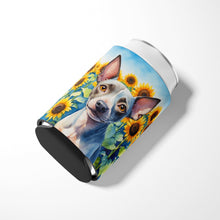 Load image into Gallery viewer, American Hairless Terrier in Sunflowers Can or Bottle Hugger