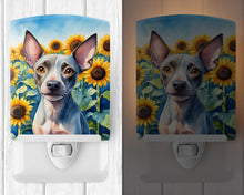 Load image into Gallery viewer, American Hairless Terrier in Sunflowers Ceramic Night Light