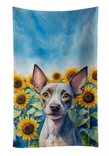 Load image into Gallery viewer, American Hairless Terrier in Sunflowers Kitchen Towel
