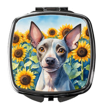 Load image into Gallery viewer, American Hairless Terrier in Sunflowers Compact Mirror – Stylish Purse Mirror with Artistic Covers