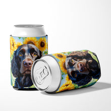 Load image into Gallery viewer, American Water Spaniel in Sunflowers Can or Bottle Hugger