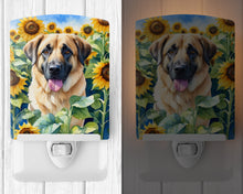 Load image into Gallery viewer, Anatolian Shepherd in Sunflowers Ceramic Night Light