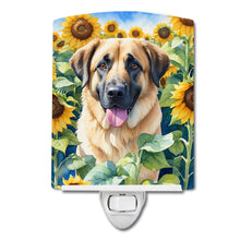Load image into Gallery viewer, Anatolian Shepherd in Sunflowers Ceramic Night Light