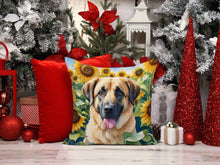 Load image into Gallery viewer, Anatolian Shepherd in Sunflowers Throw Pillow - 14x14 Decorative Pillow – Art for Your Home &amp; Patio