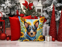 Load image into Gallery viewer, Australian Cattle Dog in Sunflowers Throw Pillow - 14x14 Decorative Pillow – Art for Your Home &amp; Patio