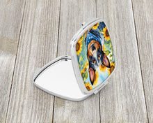 Load image into Gallery viewer, Australian Cattle Dog in Sunflowers Compact Mirror – Stylish Purse Mirror with Artistic Covers