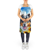 Load image into Gallery viewer, Australian Shepherd in Sunflowers Apron – Artist-Designed Kitchen, BBQ &amp; Craft Apron