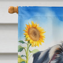 Load image into Gallery viewer, Australian Shepherd in Sunflowers House Flag