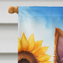 Load image into Gallery viewer, Australian Terrier in Sunflowers House Flag