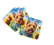 Load image into Gallery viewer, Australian Terrier in Sunflowers Coasters - Set of 4 Lightweight Foam, Absorbent Drink Coasters