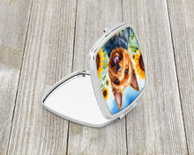 Load image into Gallery viewer, Australian Terrier in Sunflowers Compact Mirror – Stylish Purse Mirror with Artistic Covers