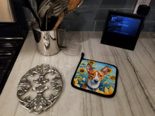 Load image into Gallery viewer, Basenji in Sunflowers Pot Holders - Set of 2 Decorative Kitchen Helpers | Made in the USA