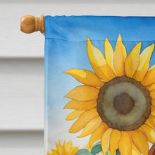 Load image into Gallery viewer, Basset Hound in Sunflowers House Flag