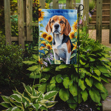 Load image into Gallery viewer, Beagle in Sunflowers Garden Flag – Bright Dog-Themed Yard Decor