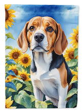 Load image into Gallery viewer, Beagle in Sunflowers Garden Flag – Bright Dog-Themed Yard Decor