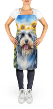 Load image into Gallery viewer, Bearded Collie in Sunflowers Apron – Artist-Designed Kitchen, BBQ &amp; Craft Apron