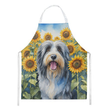 Load image into Gallery viewer, Bearded Collie in Sunflowers Apron – Artist-Designed Kitchen, BBQ &amp; Craft Apron
