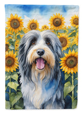 Load image into Gallery viewer, Bearded Collie in Sunflowers Garden Flag – Bright Dog-Themed Yard Decor