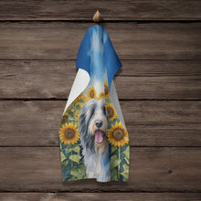 Load image into Gallery viewer, Bearded Collie in Sunflowers Kitchen Towel