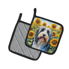 Load image into Gallery viewer, Bearded Collie in Sunflowers Pot Holders - Set of 2 Decorative Kitchen Helpers | Made in the USA