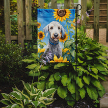 Load image into Gallery viewer, Bedlington Terrier in Sunflowers Garden Flag – Bright Dog-Themed Yard Decor