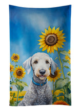 Load image into Gallery viewer, Bedlington Terrier in Sunflowers Kitchen Towel