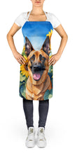Load image into Gallery viewer, Belgian Malinois in Sunflowers Apron – Artist-Designed Kitchen, BBQ &amp; Craft Apron