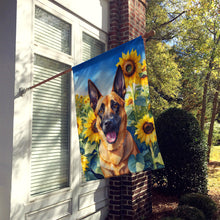 Load image into Gallery viewer, Belgian Malinois in Sunflowers House Flag