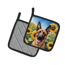 Load image into Gallery viewer, Belgian Malinois in Sunflowers Pot Holders - Set of 2 Decorative Kitchen Helpers | Made in the USA