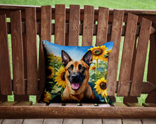 Load image into Gallery viewer, Belgian Malinois in Sunflowers Throw Pillow - 14x14 Decorative Pillow – Art for Your Home &amp; Patio