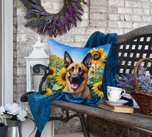 Load image into Gallery viewer, Belgian Malinois in Sunflowers Throw Pillow