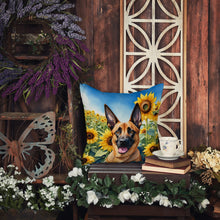 Load image into Gallery viewer, Belgian Malinois in Sunflowers Throw Pillow