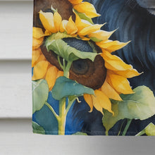 Load image into Gallery viewer, Belgian Sheepdog in Sunflowers House Flag