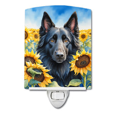 Load image into Gallery viewer, Belgian Sheepdog in Sunflowers Ceramic Night Light