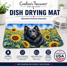 Load image into Gallery viewer, Belgian Sheepdog in Sunflowers Dish Drying Mat Absorbent Dish Drying Mat Pad for Kitchen Counter Dish Drainer Mat for Countertop, 14 x 21", Multicolor