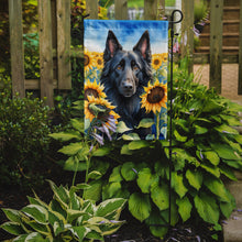 Load image into Gallery viewer, Belgian Sheepdog in Sunflowers Garden Flag – Bright Dog-Themed Yard Decor