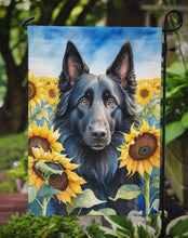 Load image into Gallery viewer, Belgian Sheepdog in Sunflowers Garden Flag – Bright Dog-Themed Yard Decor