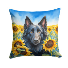 Load image into Gallery viewer, Belgian Sheepdog in Sunflowers Throw Pillow