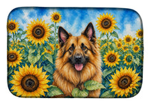 Load image into Gallery viewer, Belgian Tervuren in Sunflowers Dish Drying Mat Absorbent Dish Drying Mat Pad for Kitchen Counter Dish Drainer Mat for Countertop, 14 x 21", Multicolor