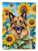 Load image into Gallery viewer, Belgian Tervuren in Sunflowers Garden Flag – Bright Dog-Themed Yard Decor